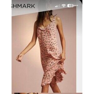 Anthropologie Floreat stunning peach ruffle slip dress sz xl